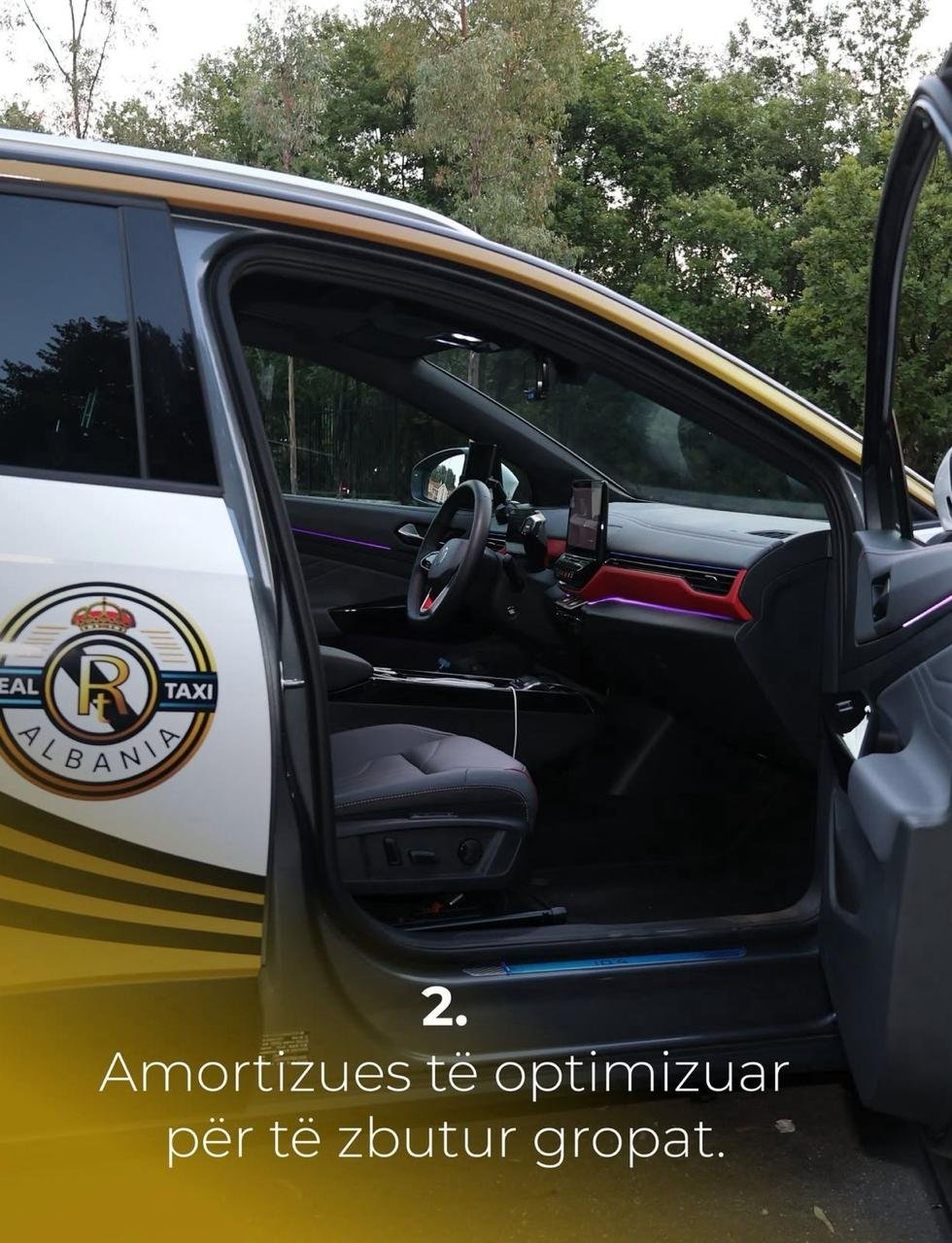 VW ID.4 Real Taxi Albania branding